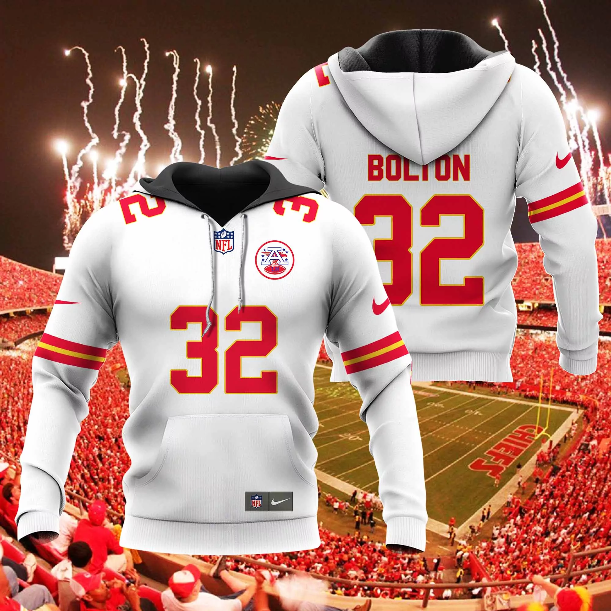 Nick Bolton Kansas City Chiefs American Football Conference Champions Zip White 3d