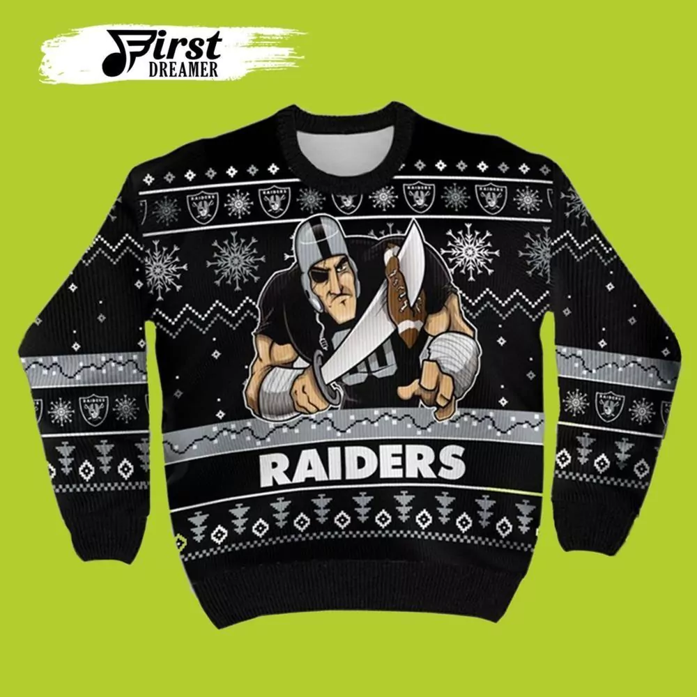Oakland Las Vegas Raiders Christmas 3d ugly sweatshirt