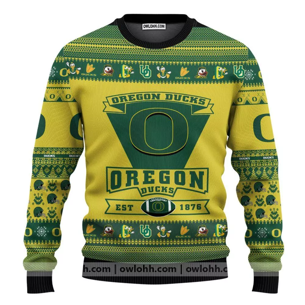 Oregon Ducks Football Team Custom Christmas Jumpers Awesome 3d ugly sweatshirt