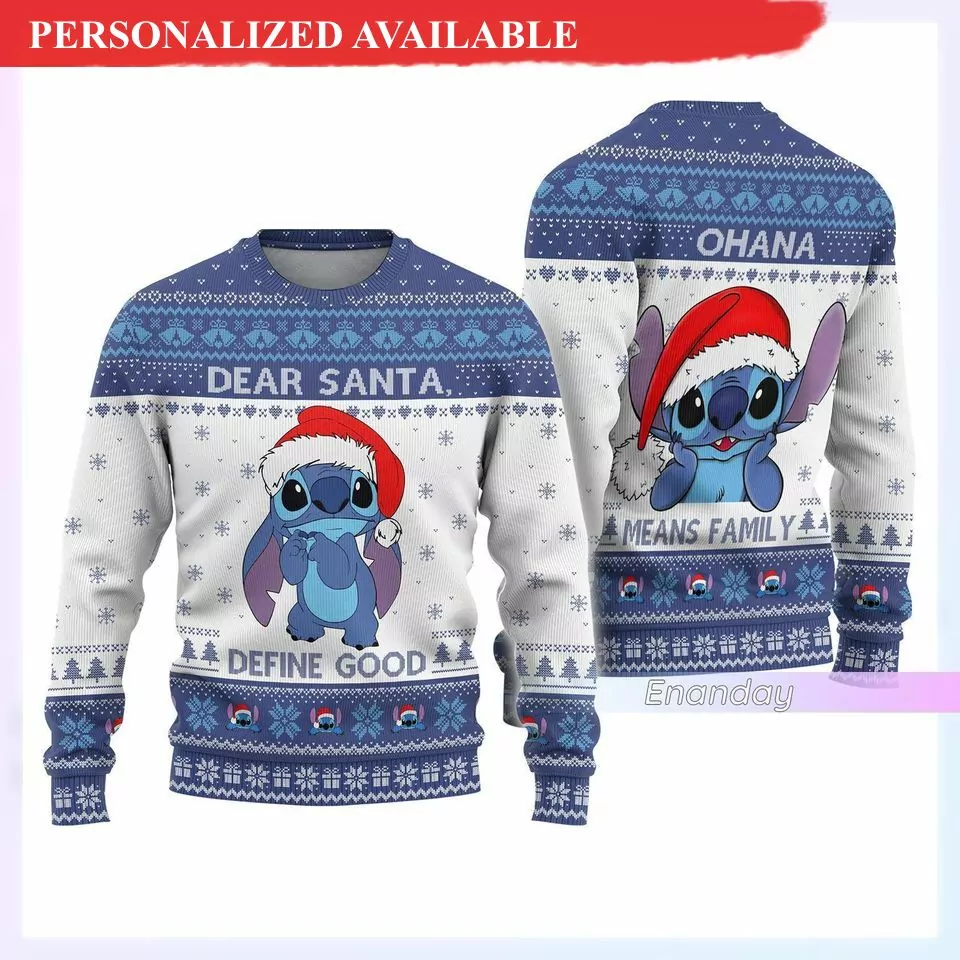 Personalized Christmas Gift Stitch Christmas Stitch Disney Stitch Christmas 3d ugly sweatshirt
