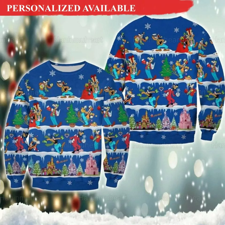 Personalized Disney Goofy Dog Christmas Christmas 3d ugly sweatshirt