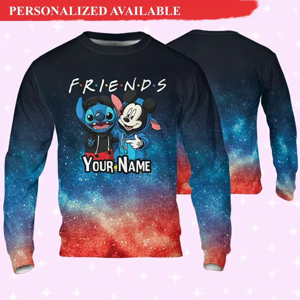 Personalized Disney Stitch Christmas 3d ugly sweatshirt