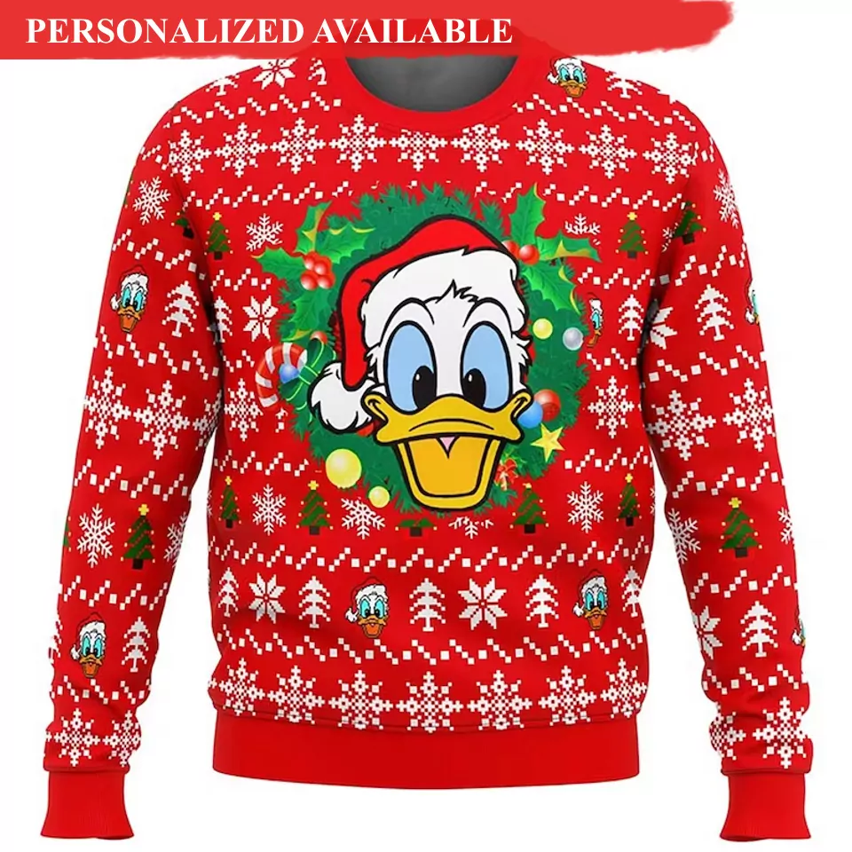 Personalized Donald Duck Disney Christmas 3d ugly sweatshirt