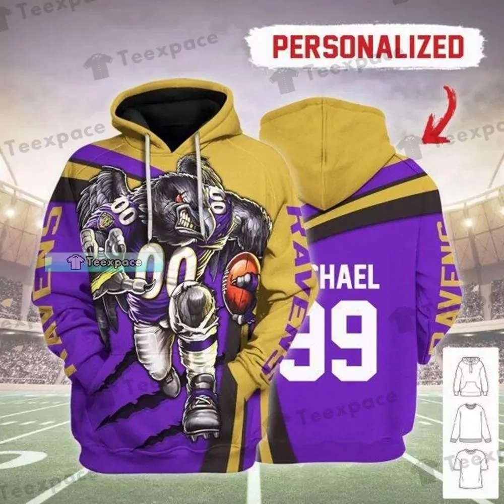 Personalized Floral Skull Baltimore Ravens 3d