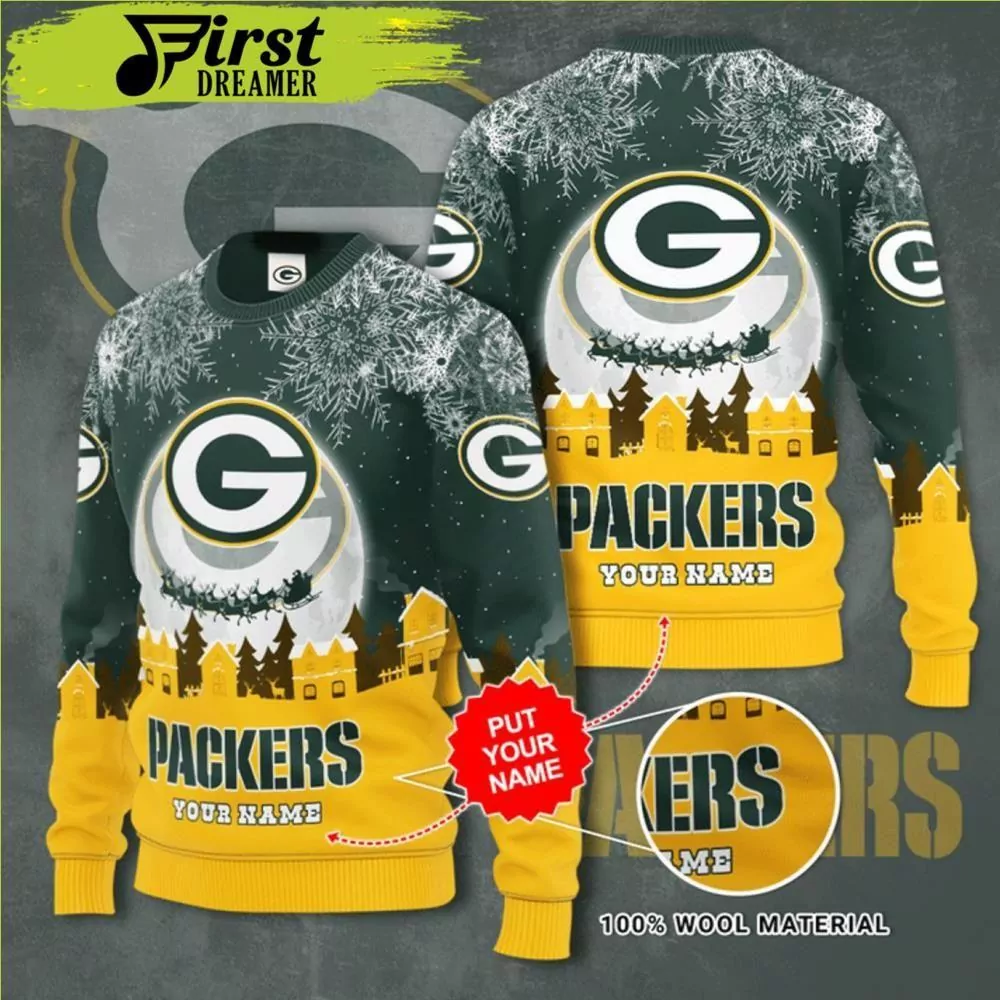Personalized Green Bay Packers Christmas Awesome 3d ugly sweatshirt