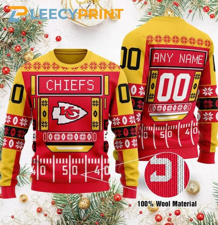 Personalized Kansas City Chiefs Custom Name Number 3d ugly sweatshirt