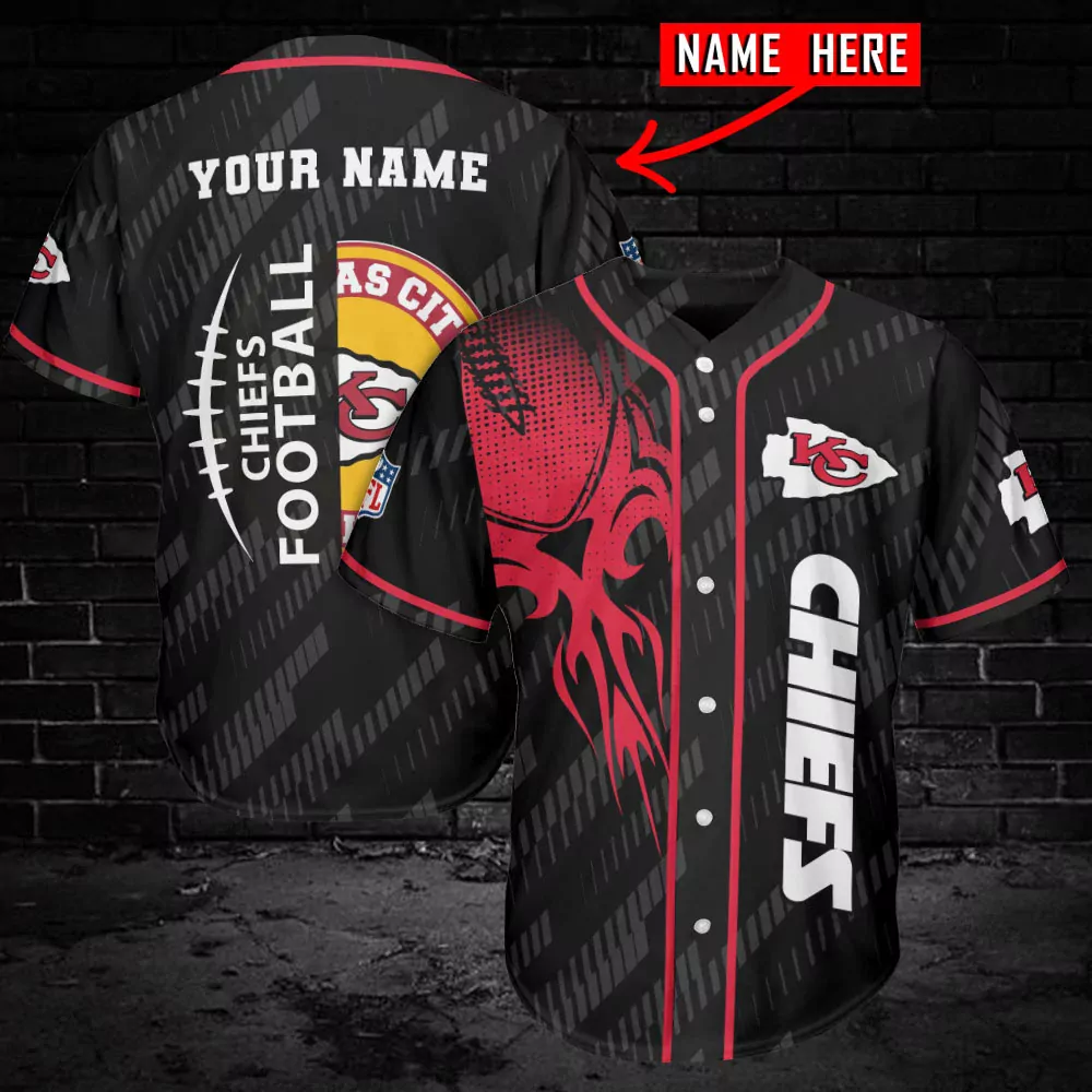Personalized Kansas City Chiefs Fierce Fan Baseball 3d Baseball Shirt