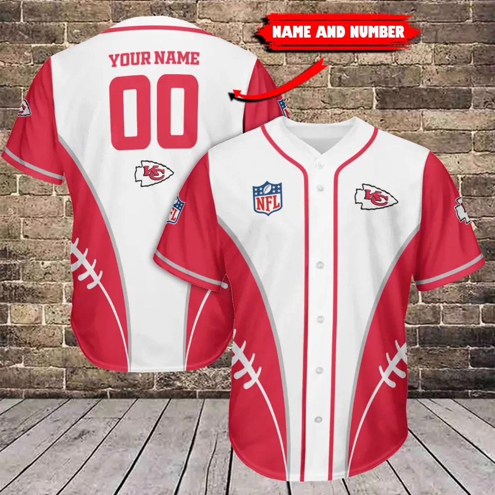 Personalized Kansas City Chiefs Fierce Fan Baseball 3d Baseball Shirt