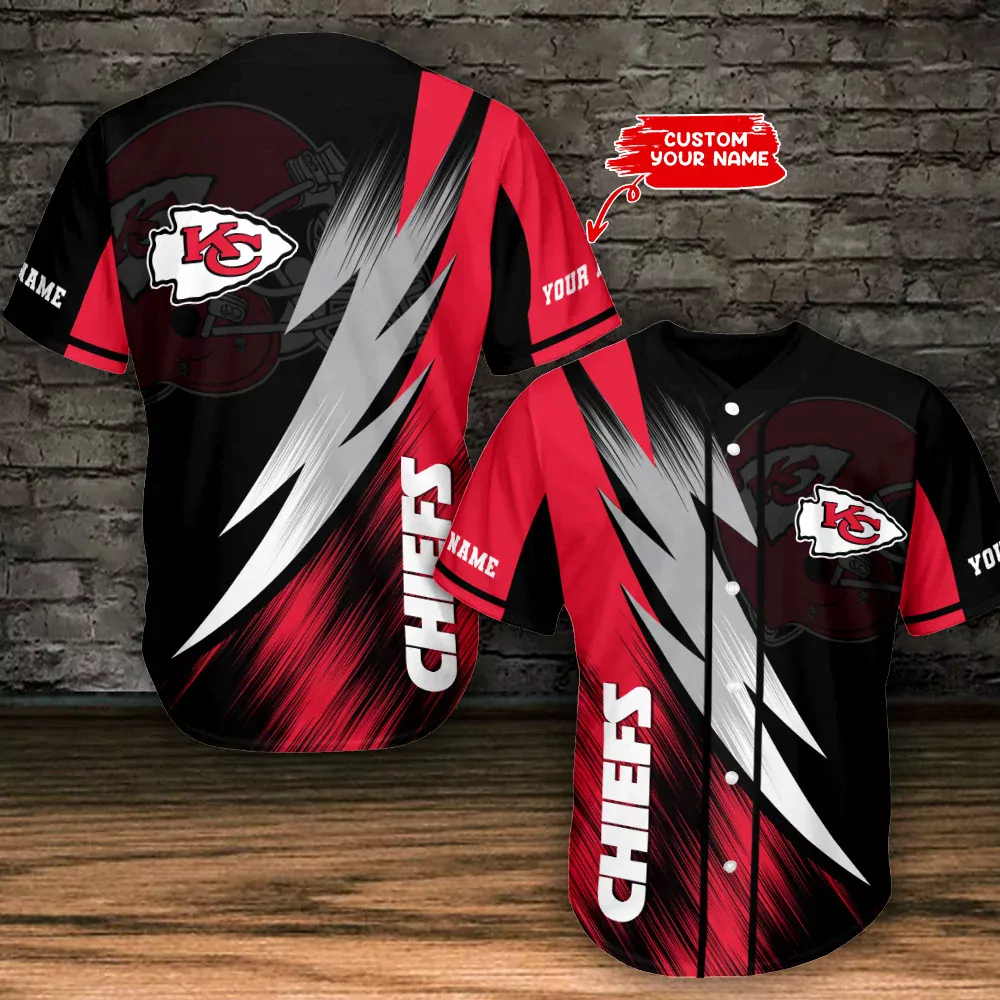 Personalized Kansas City Chiefs Fierce Fan Baseball 3d Baseball Shirt