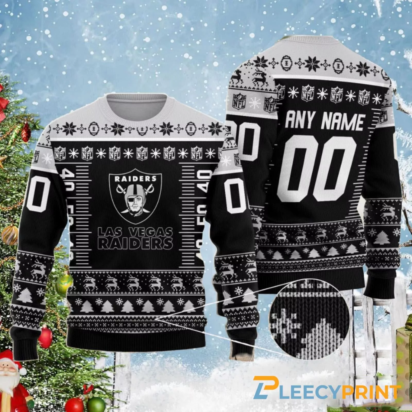 Personalized Las Vegas Raiders NFL Logo Las Vegas Raiders Christmas 3d ugly sweatshirt