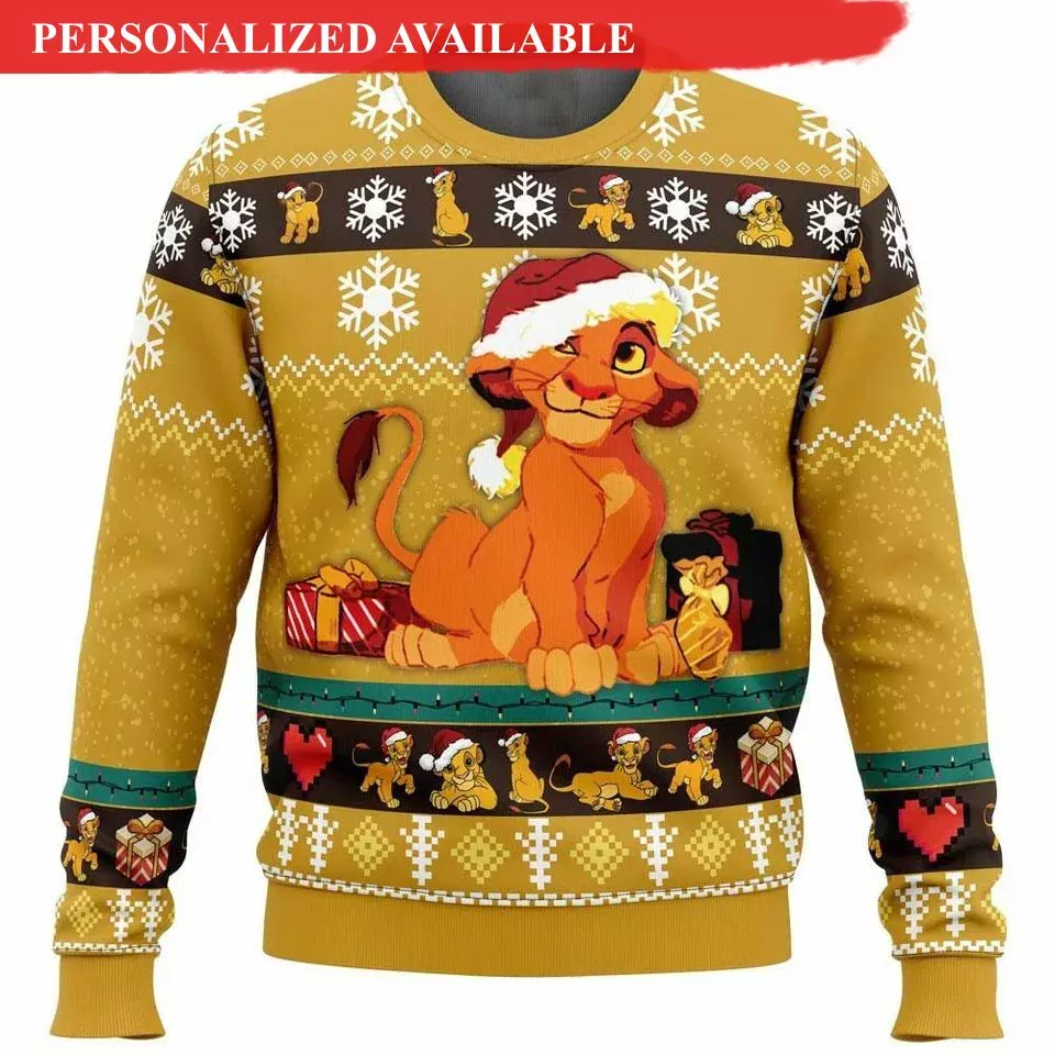 Personalized Lion King Santa Disney Christmas 3d ugly sweatshirt