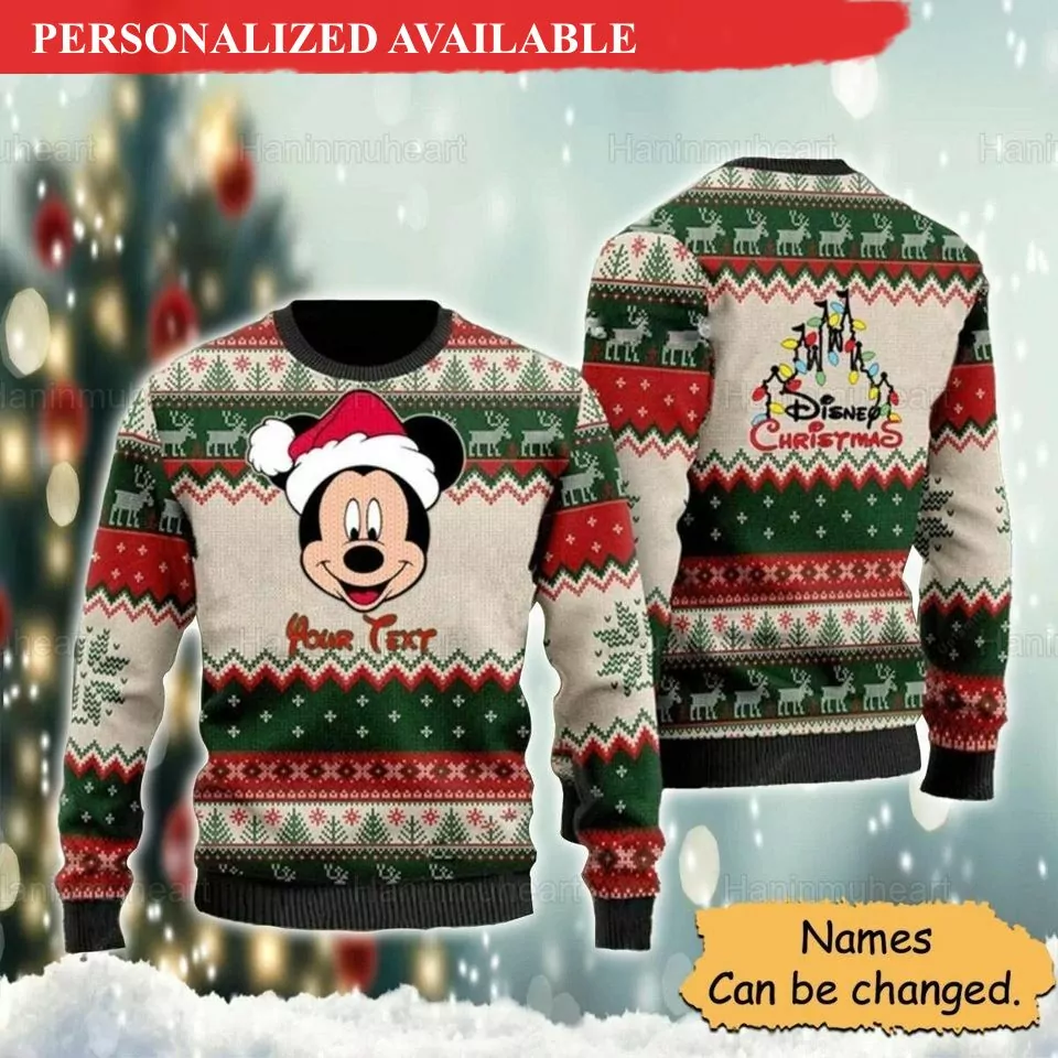 Personalized Mickey Disney Christmas Mickey Merry Christmas Xmas Christmas Gifts Christmas 3d ugly sweatshirt