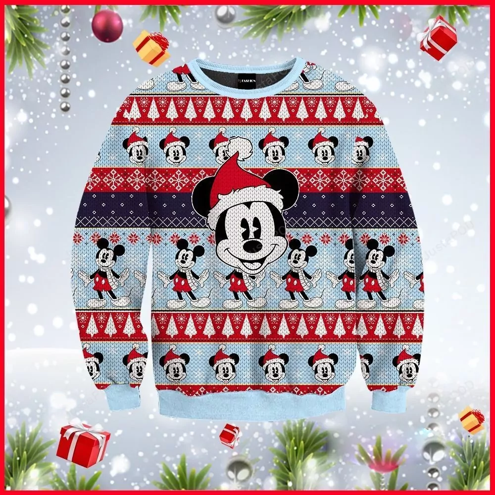 Personalized Mickey Mouse Disney Christmas 3d ugly sweatshirt