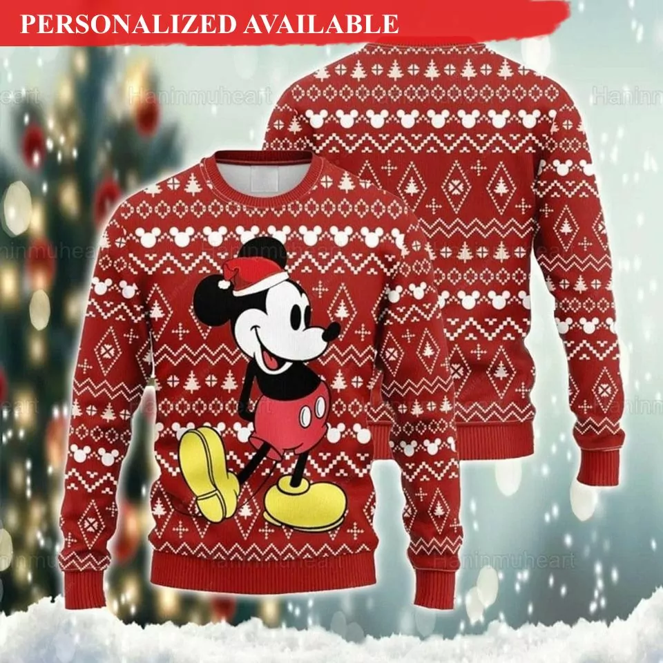 Personalized Mickey Mouse Disney Christmas 3d ugly sweatshirt