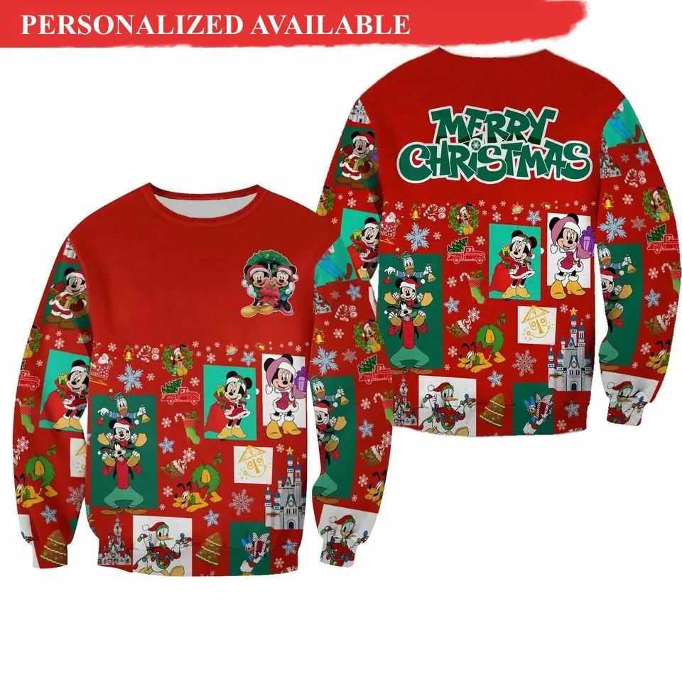 Personalized Mickey Mouse Disney Christmas 3d ugly sweatshirt