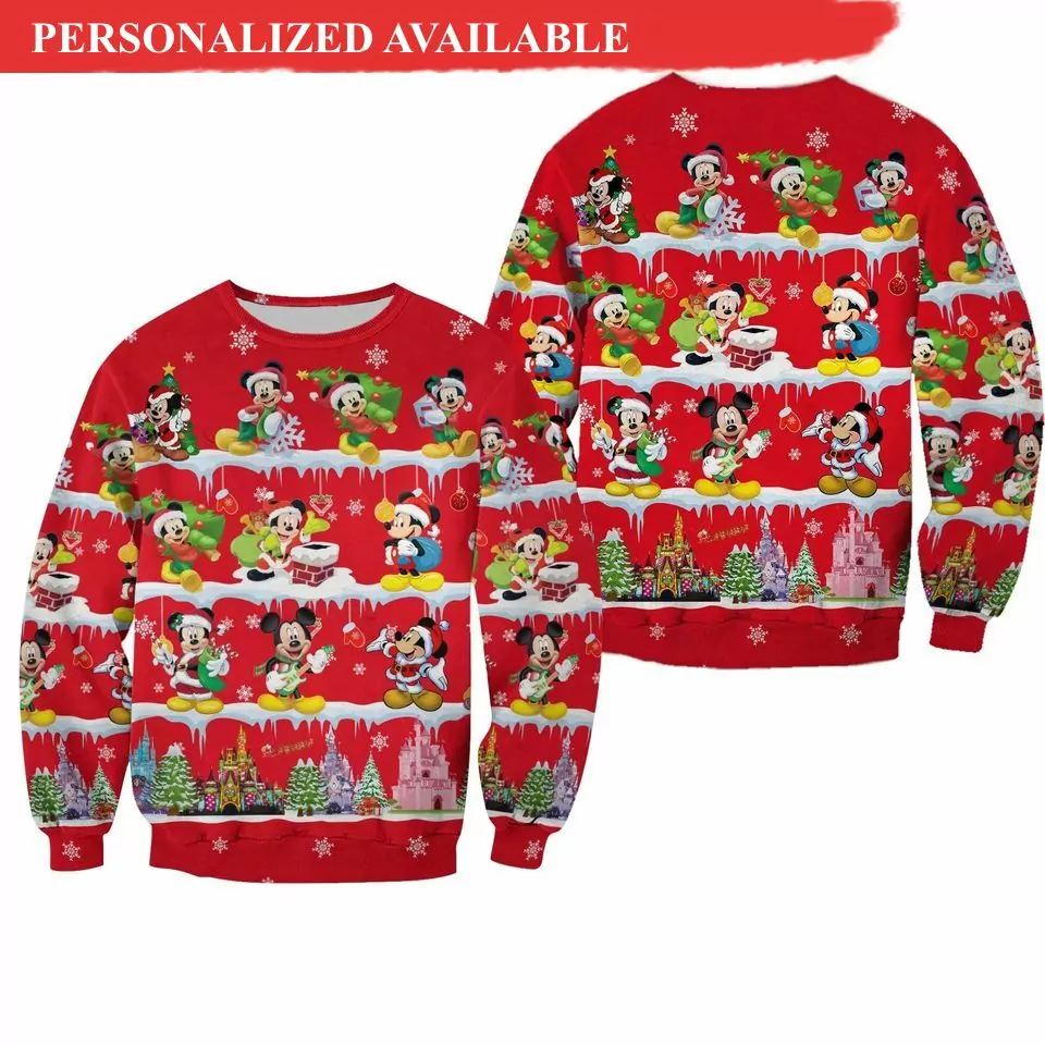 Personalized Mickey Mouse Disney Christmas 3d ugly sweatshirt