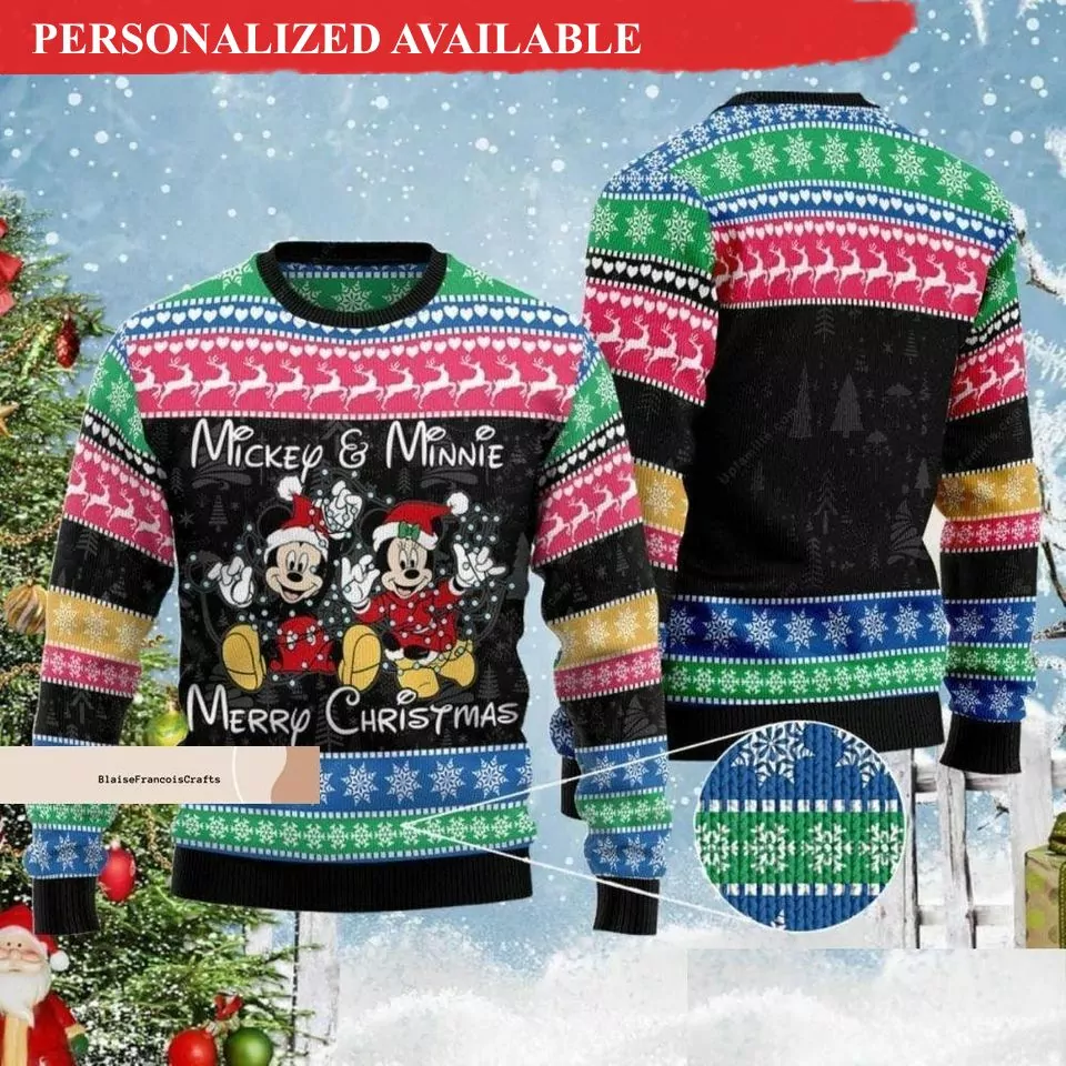 Personalized Mickey Mouse Disney Christmas 3d ugly sweatshirt