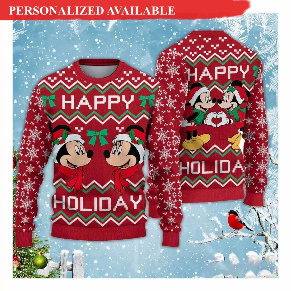 Personalized Mickey Mouse Disney Christmas 3d ugly sweatshirt