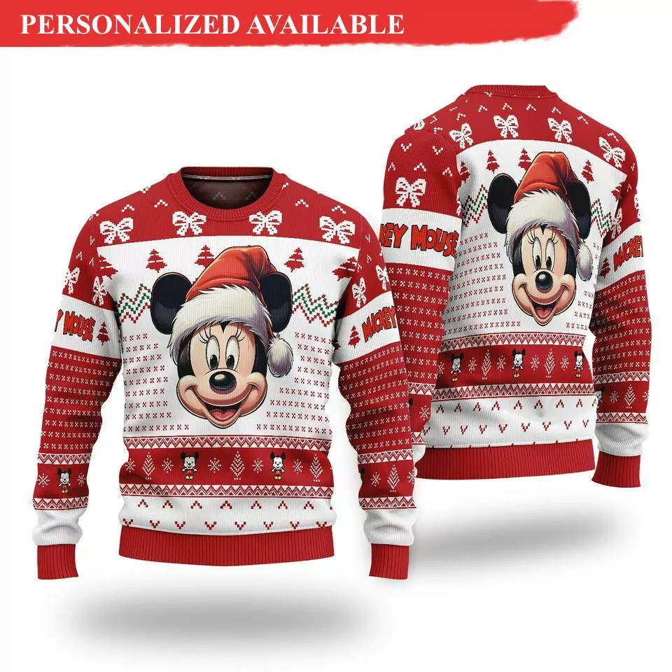 Personalized Mickey Mouse Disney Christmas 3d ugly sweatshirt
