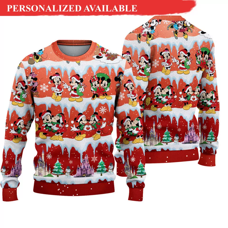 Personalized Mickey Mouse Disney Christmas 3d ugly sweatshirt