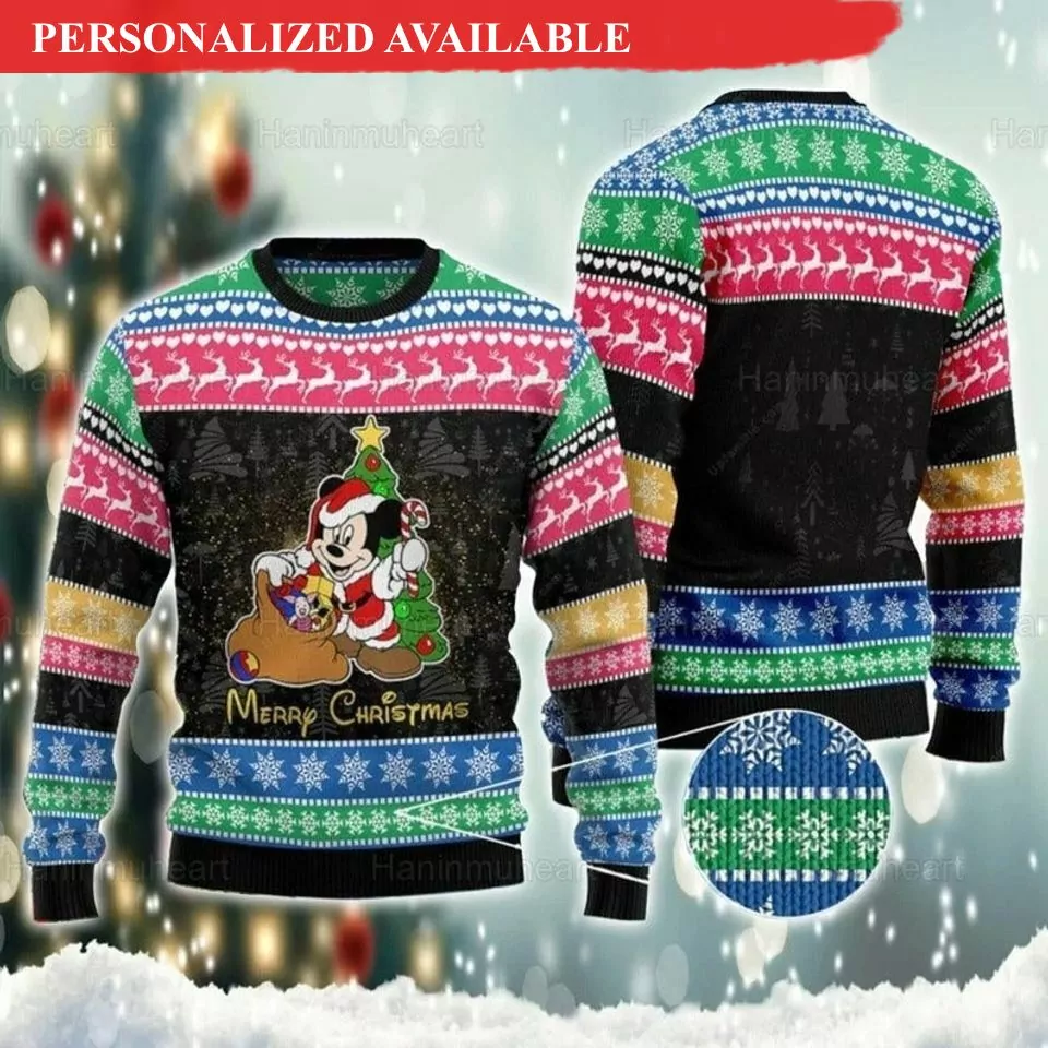 Personalized Mickey Mouse Disney Christmas 3d ugly sweatshirt