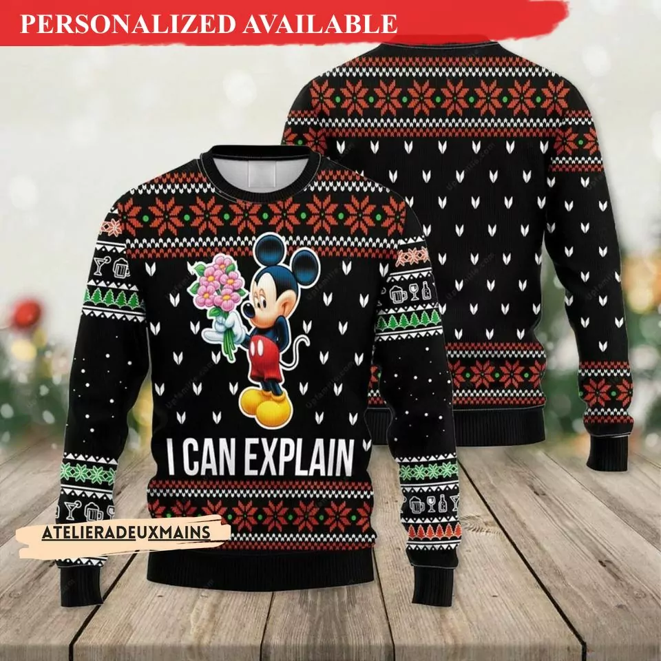 Personalized Mickey Mouse Disney Christmas 3d ugly sweatshirt