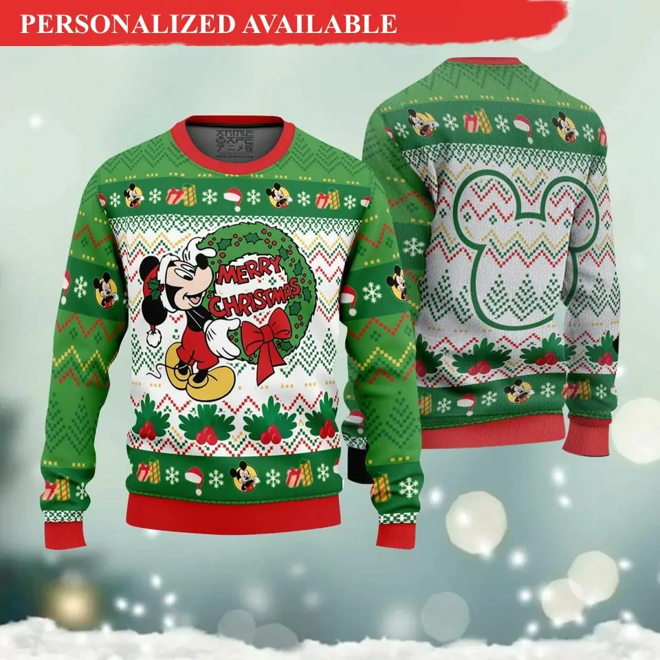 Personalized Mickey Mouse Disney Christmas 3d ugly sweatshirt