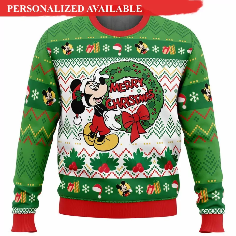 Personalized Mickey Mouse Disney Christmas 3d ugly sweatshirt