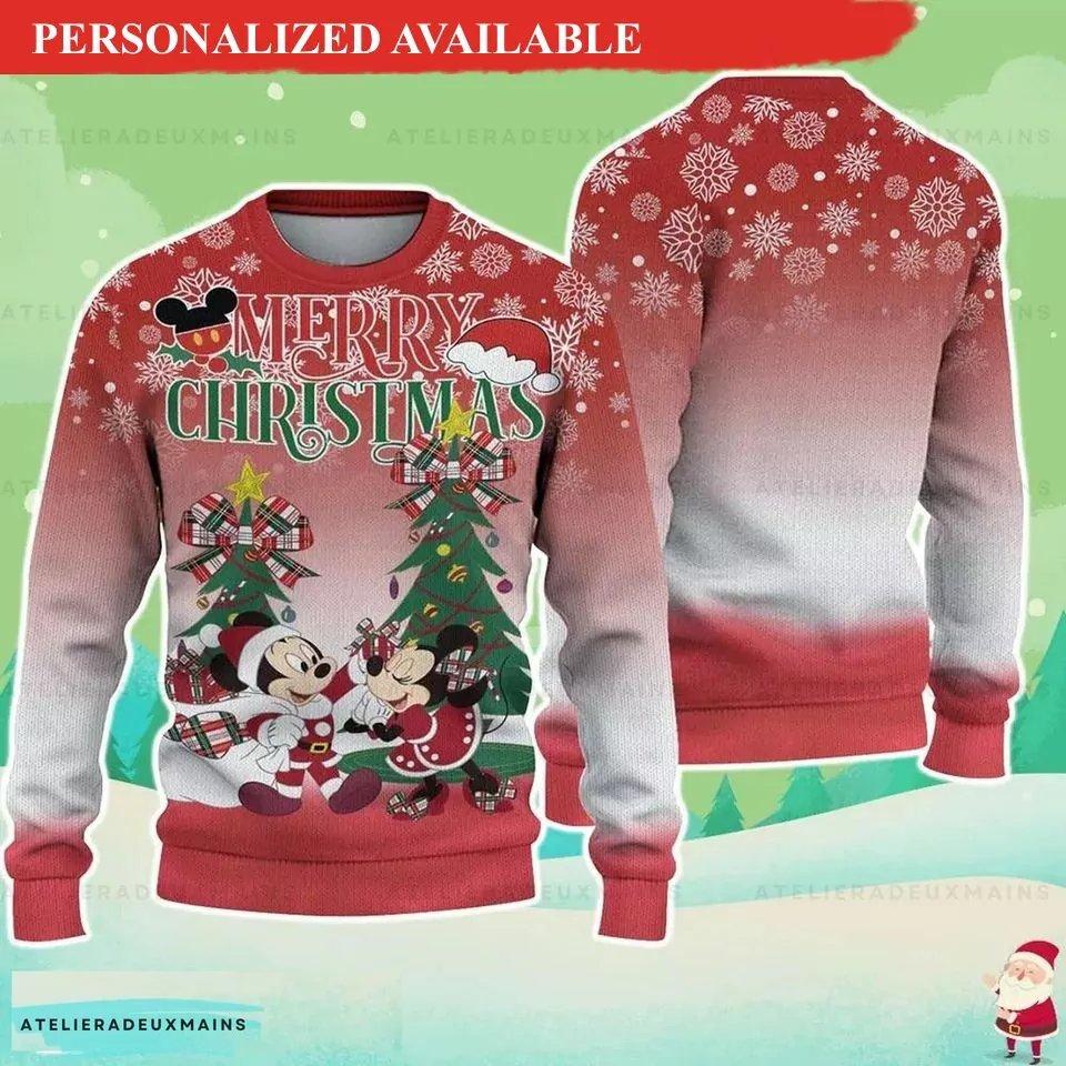Personalized Minnie Mouse Disney Minnie Christmas Christmas 3d ugly sweatshirt