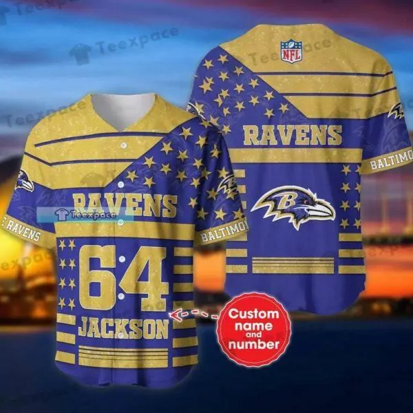 Personalized name Baltimore Ravens Fire Rugby Ball Stripes Baseball 3d Baseball Shirt