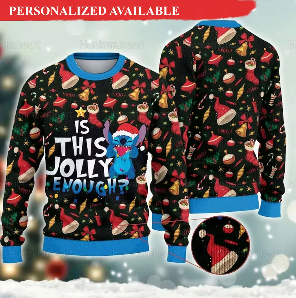 Personalized Stitch Disney Christmas 3d ugly sweatshirt