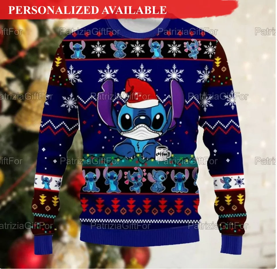 Personalized Stitch Disney Christmas 3d ugly sweatshirt