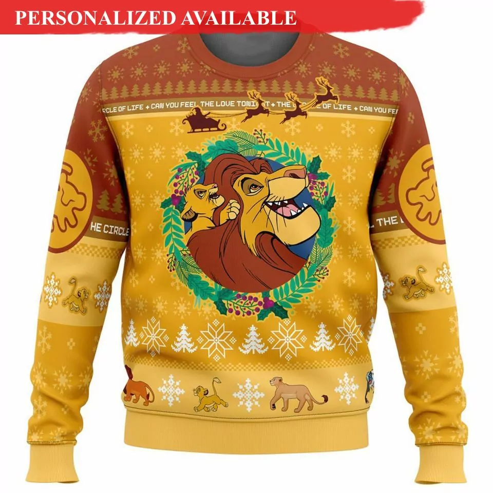 Personalized The Lion King Disney Christmas 3d ugly sweatshirt