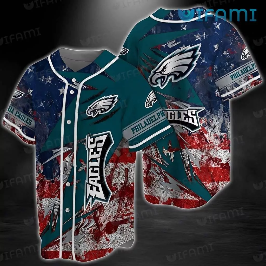Philadelphia Eagles Baseball Cannabis Leaf USA Flag Philadelphia Eagles Gift 3d Baseball Shirt