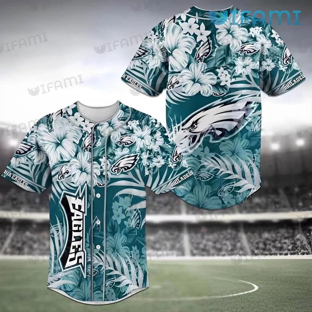 Philadelphia Eagles Baseball Hibiscus Tropical Leaf Philadelphia Eagles Gift 3d Baseball Shirt