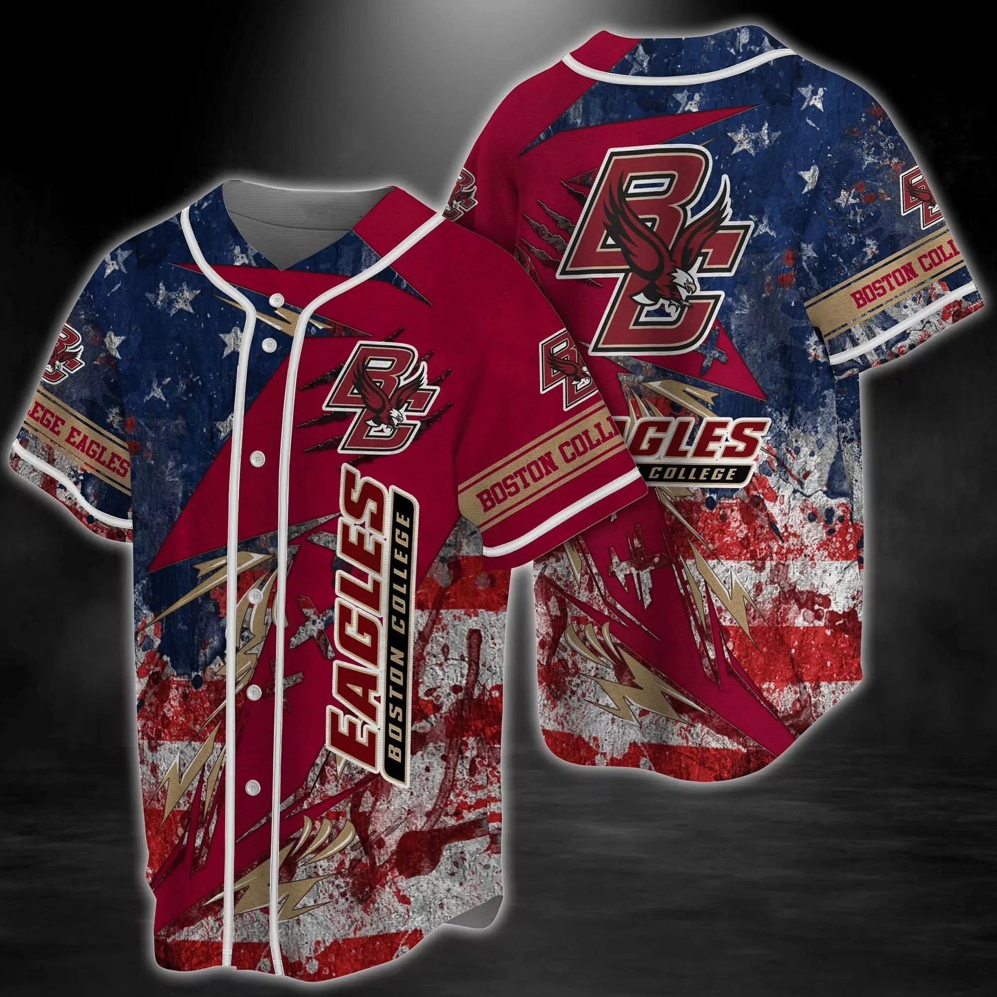 Philadelphia Eagles Baseball USA Flag Stitches Camo Philadelphia Eagles Gift 3d Baseball Shirt