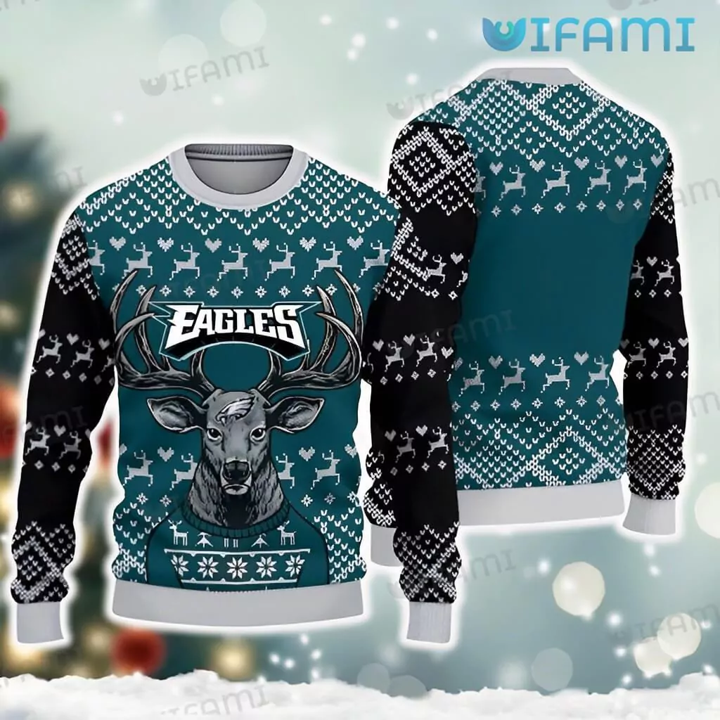 Philadelphia Eagles Christmas Cool Reindeer Philadelphia Eagles Gift 3d ugly sweatshirt