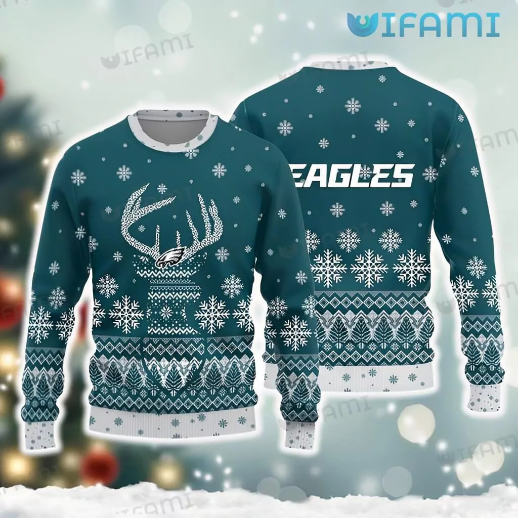 Philadelphia Eagles Christmas Santa Skull Pattern Philadelphia Eagles Gift 3d ugly sweatshirt