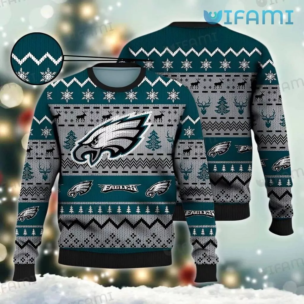 Philadelphia Eagles Christmas Santa Skull Pattern Philadelphia Eagles Gift 3d ugly sweatshirt