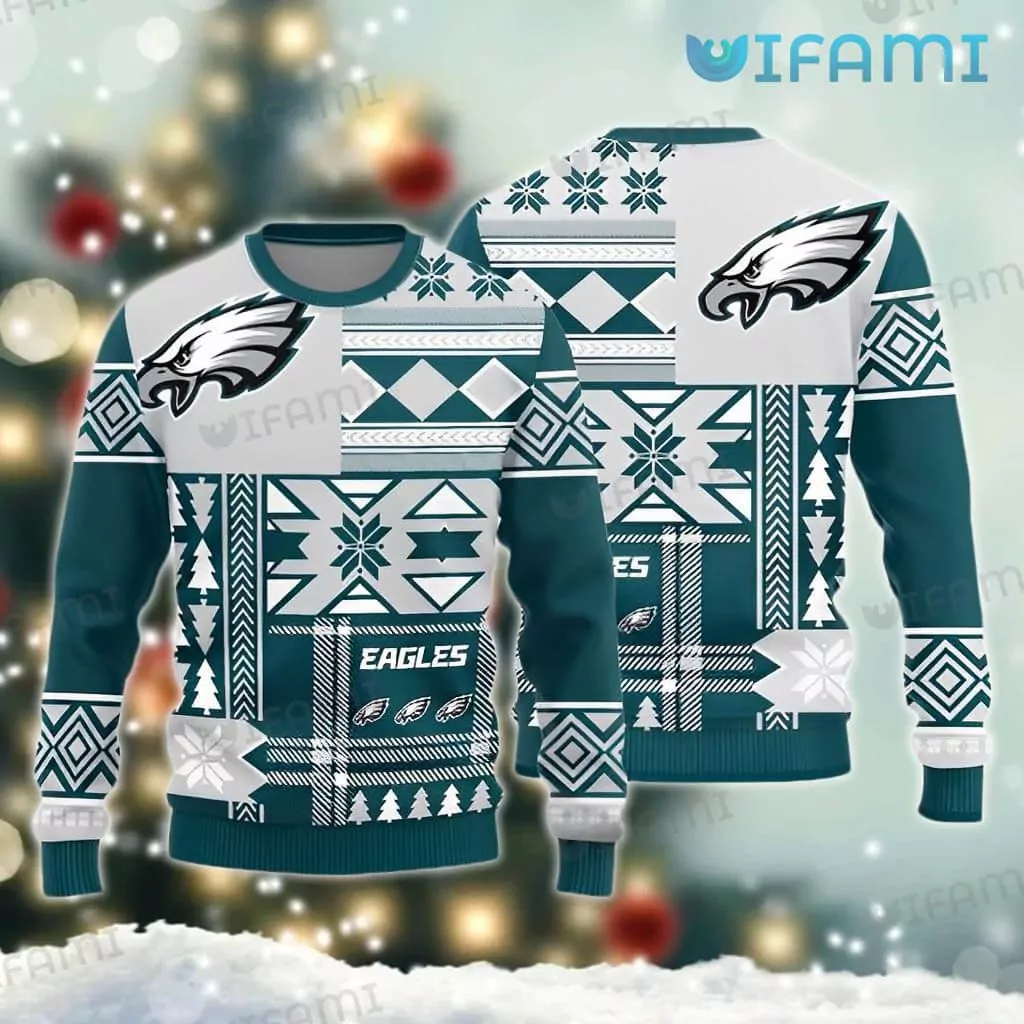 Philadelphia Eagles Christmas Sugar Skull Wreath Philadelphia Eagles Gift 3d ugly sweatshirt