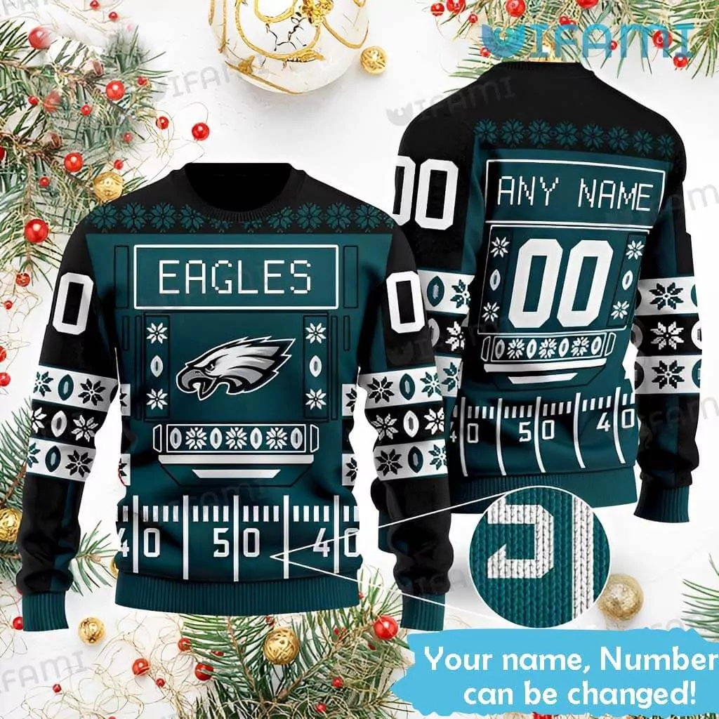 Philadelphia Eagles Christmas Sugar Skull Wreath Philadelphia Eagles Gift 3d ugly sweatshirt