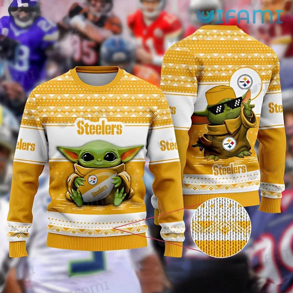 Pittsburgh Steelers Baby Yoda Zigzag Pattern Pittsburgh Steelers Gift 3d ugly sweatshirt