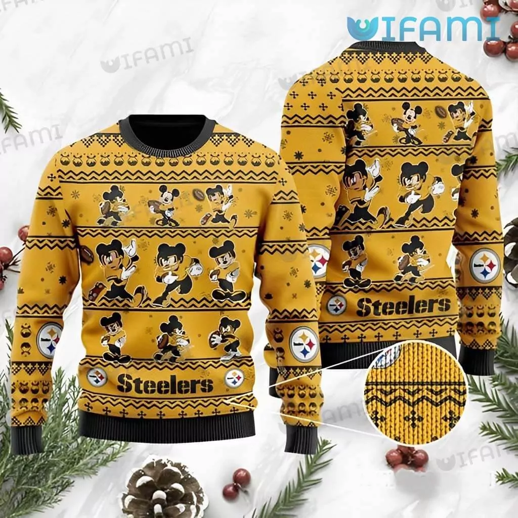 Pittsburgh Steelers Christmas Mickey Mouse Pattern Pittsburgh Steelers Gift 3d ugly sweatshirt