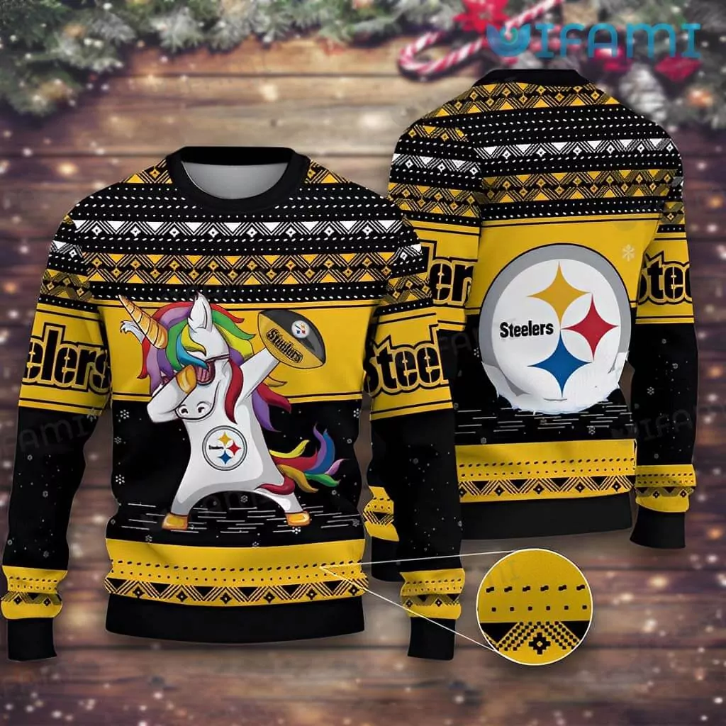 Pittsburgh Steelers Christmas Unicorn Dabbing Pittsburgh Steelers Gift 3d ugly sweatshirt
