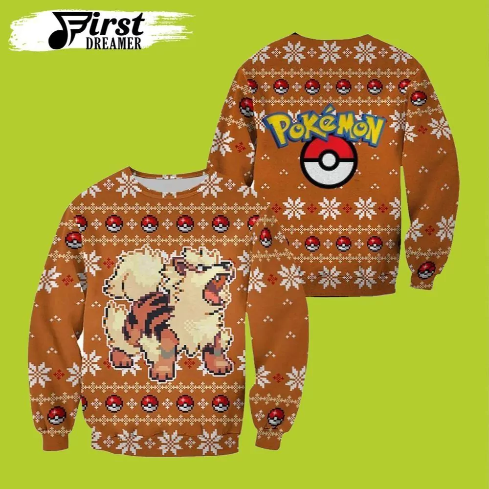 Pokemon Christmas Pikachu And Friend Christmas Jumpers 3d ugly sweatshirt