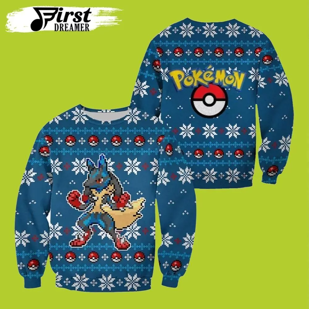 Pokemon Christmas Pokemon Womens Pikachu Santa Hat The First Dreamer Store 3d ugly sweatshirt