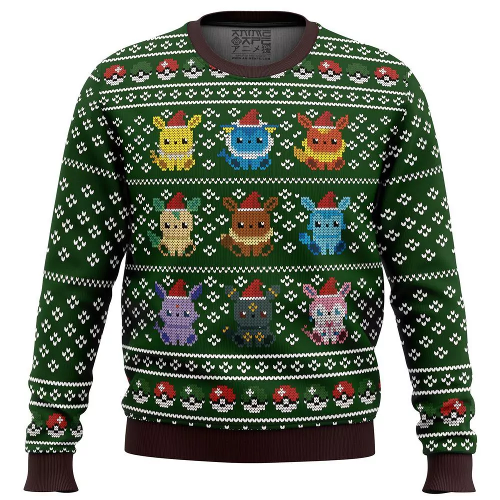 Pokemon Eevee Eeveelutions Christmas Awesome 3d ugly sweatshirt