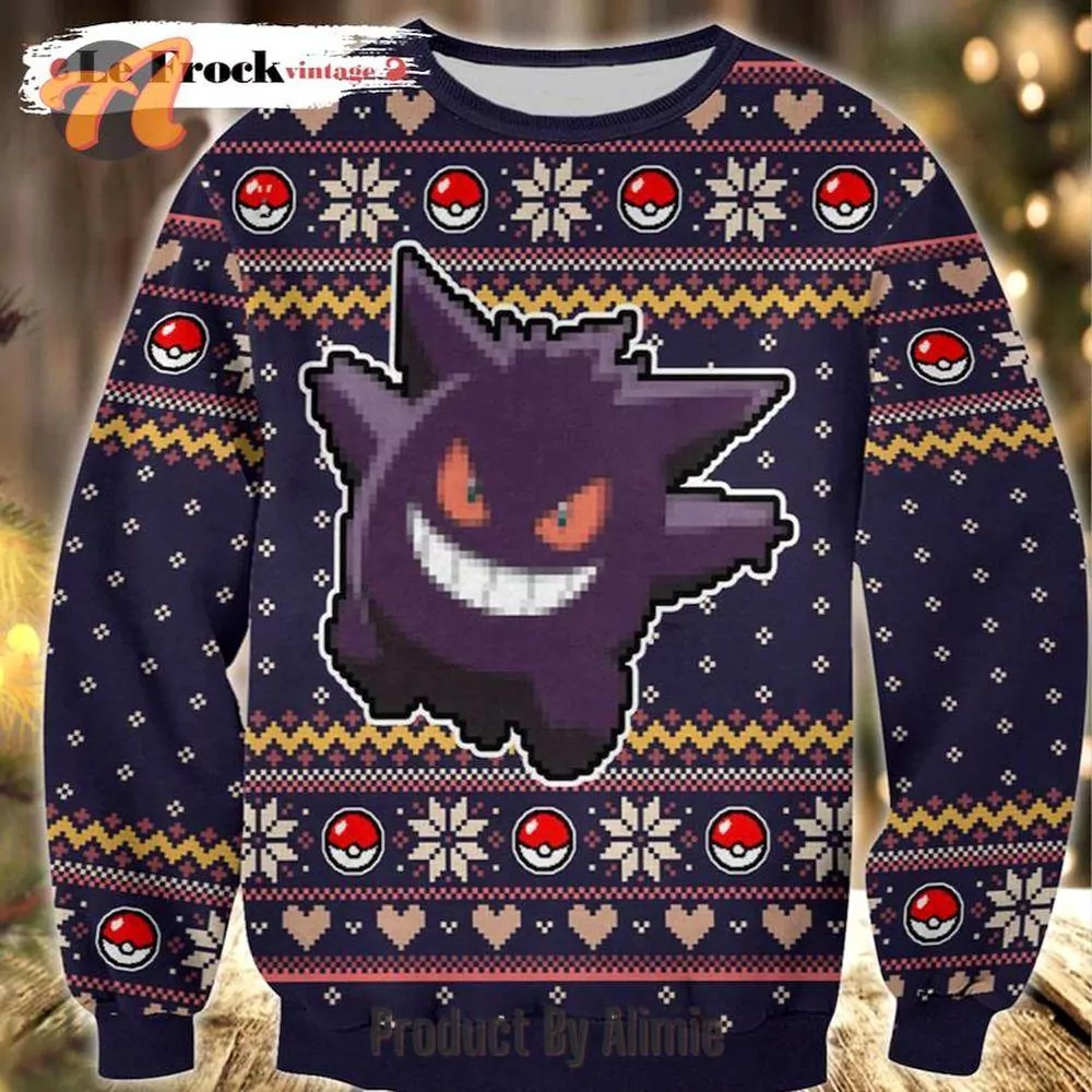 Pokemon Gengar Pokemon Christmas Jumpers 3d ugly sweatshirt