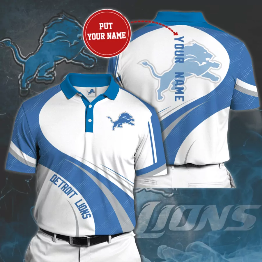Polo Detroit Lions For Fan 01 3d polo