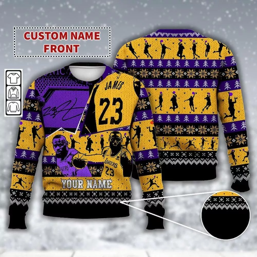 Purple Team Los Angeles Lakers Christmas Awesome 3d ugly sweatshirt